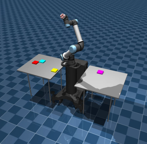 Robot manipulation task in the MuJoCo simulator